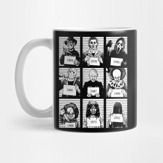 Halloween Mug Shot / Horror Movie Character by RadRetro